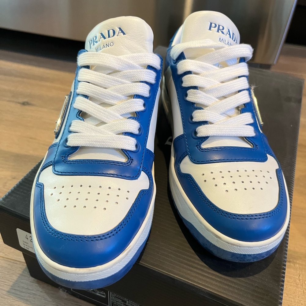 Prada downtown leather sneakers